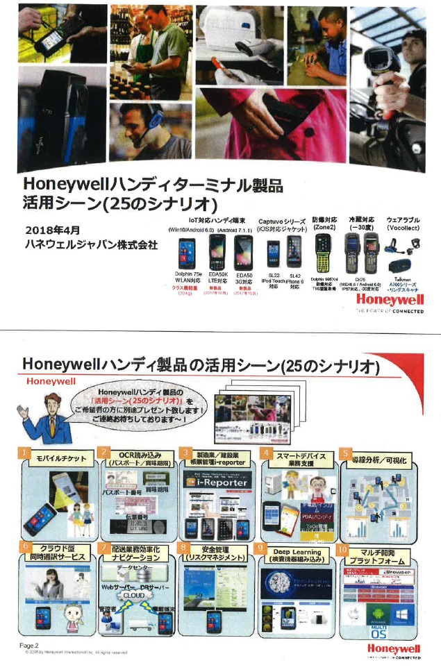 Honeywellハンディターミナル製品　活用シーン（25のシナリオ）